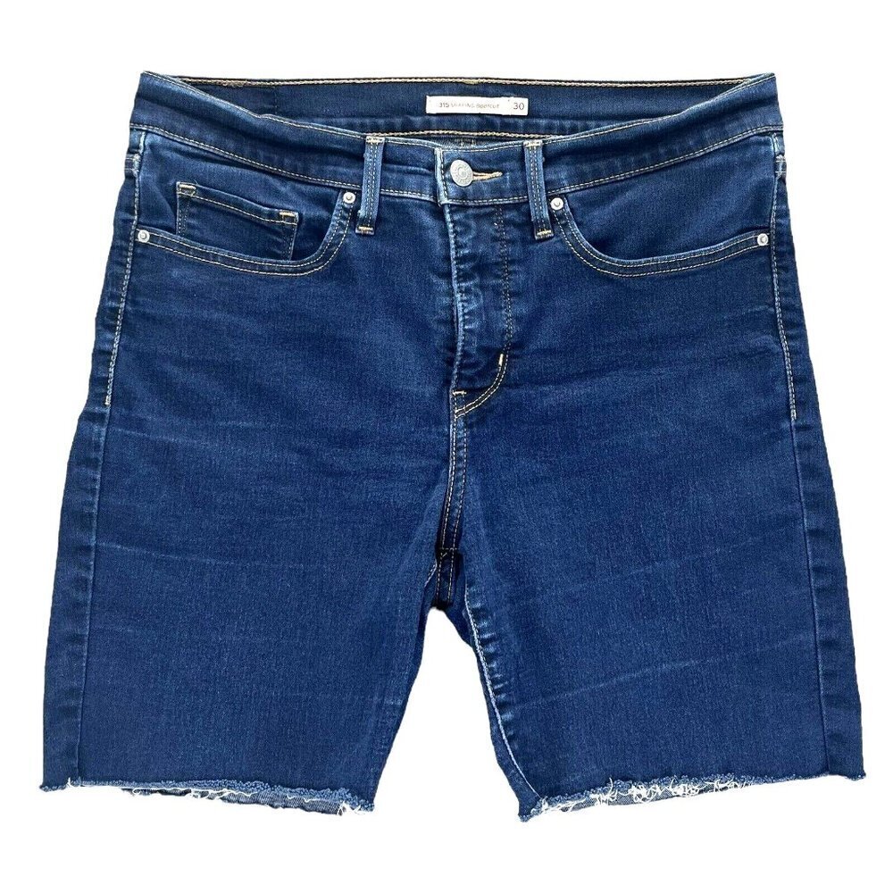 Levi’s 315 Shaping Jean Cut Off Shorts Size 30 Mid Rise Stretch 32 x 7.5